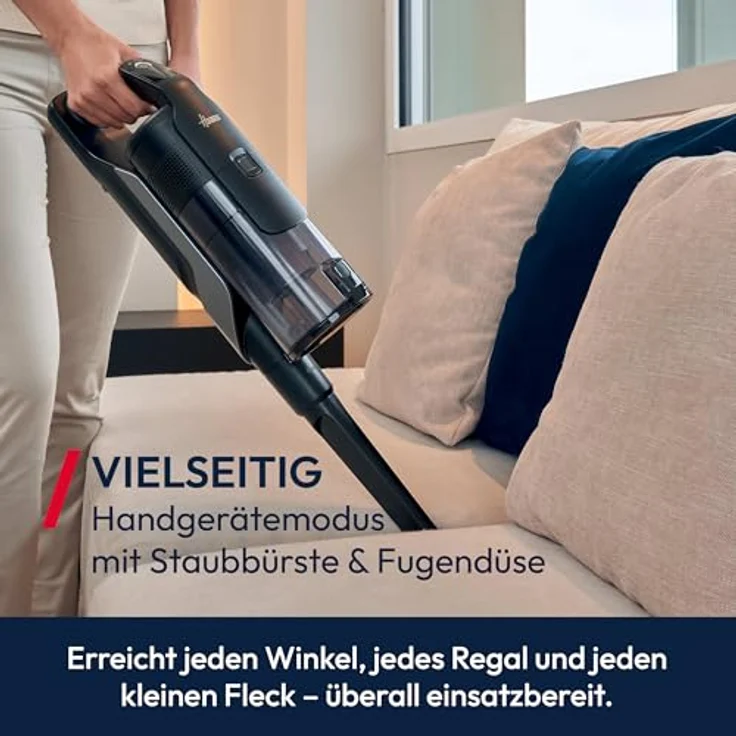 Hoover HF6 Akkustaubsauger [HF610H], kabelloser Hand- und Stielstaubsauger mit 250 AW Saugleistung, bis zu 100 Minuten Laufzeit, Bodensensor und Anti-Twist Bürstenrolle – Bild 10
