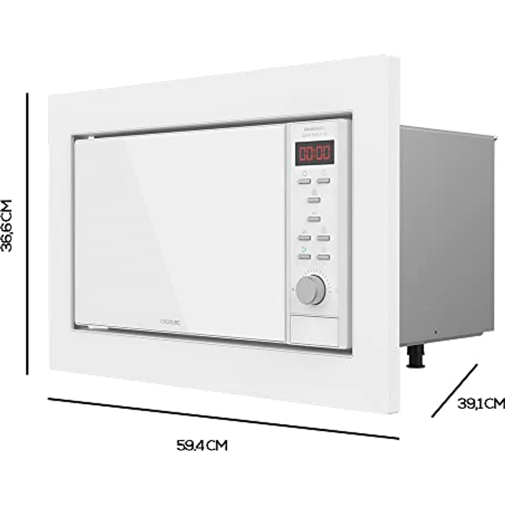 Cecotec GrandHeat 2350 Digitale Mikrowelle mit Grill, Einbaugerät, 900 Watt, 23 Liter Garraum, weiß, Edelstahl – Bild 6