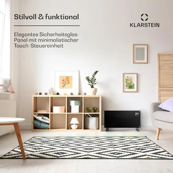 Klarstein Konvektor-Heizung, mobile Elektroheizung mit Thermostat & App-Steuerung, 2000 W, leise, mit Bodenrollen – Bild 4