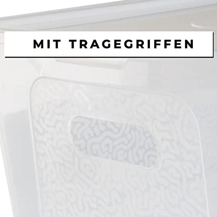 2friends Aufbewahrungsbox mit Deckel 6er Set, 17 Liter robuste Kunststoffbox, stapelbar und platzsparend, transparent, Made in EU – Bild 5