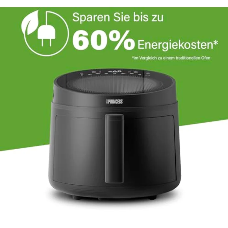 Princess Cyclone Vision Airfryer 5L – Heißluftfritteuse mit Sichtfenster, Antihaftbeschichtung und 8 voreingestellten Kochprogrammen – 1500 W – Bild 5