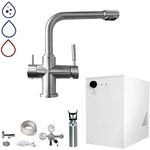 BieTal® Wassersprudler Untertisch Tafelwasseranlage BT-30U mit Kühlung und 3-Wege L Hahn 2 KG CO2 Komplettset