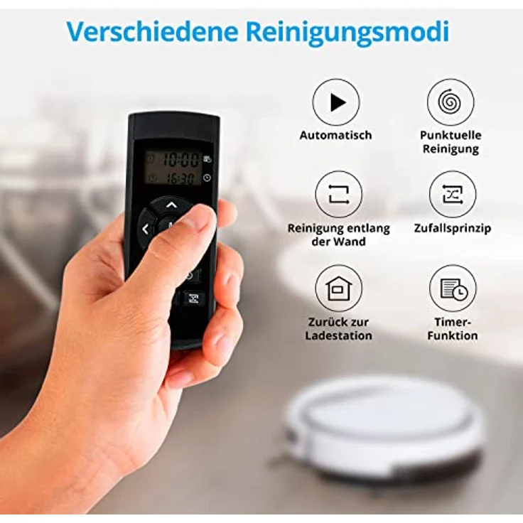 Medion MD 19510 Saugroboter mit Wischfunktion und systematischer Navigation (Modell 2020, Gyro, 90 Min. Laufzeit, bis zu 100qm, für Hartböden, Teppiche, Fliesen, Laminat, Tierhaar optimiert, MD 19510) – Bild 5