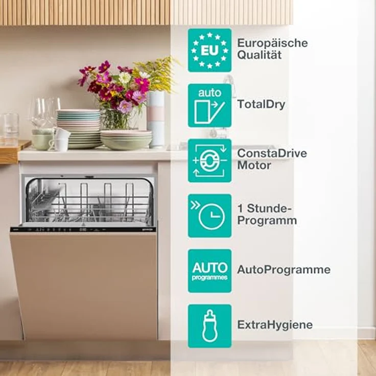 GORENJE GV642D65, Einbaugeschirrspüler, 60 cm, vollintegrierbar, 70 °C Maximaltemperatur, Einphasen-Asynchronmotor – Bild 3