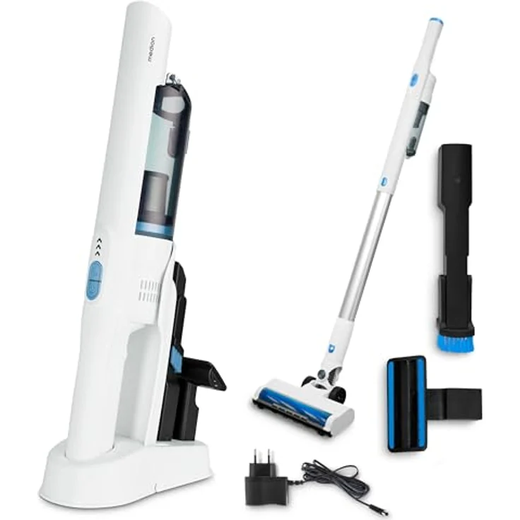 MEDION 2in1 Handstaubsauger MD11515, kabellos mit HEPA-13 Filter und 20 kPA Saugleistung, weiß – Bild 1