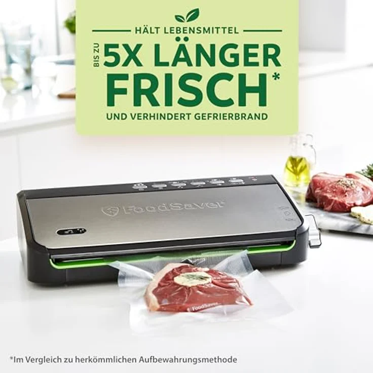Foodsaver FFS005X Folienschweißgerät, Edelstahl, Schwarz – Bild 3