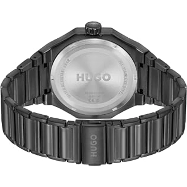 HUGO Multi Zifferblatt Quarz Uhr für Herren Kollektion #Grail Skeleton mit Edelstahlarmband und schwarzer Ionenbeschichtung – Bild 3