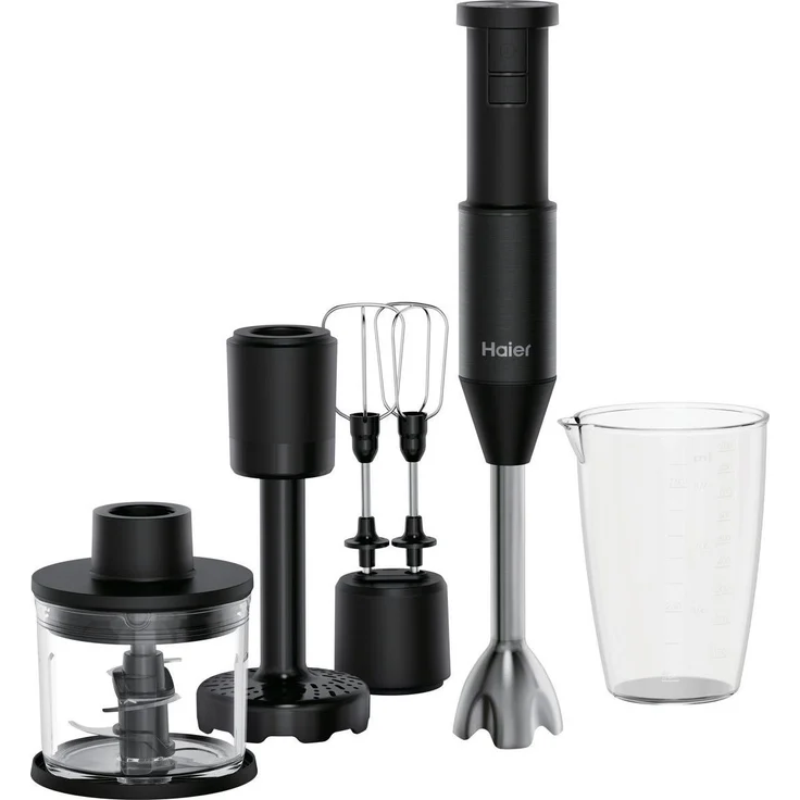 Haier HHB5B5/1 011 I-Master Series 5, Stabmixer mit drei scharfen Klingen, Rührbesen, Zerkleinerer und Kartoffelstampfer, minimalistisches Design