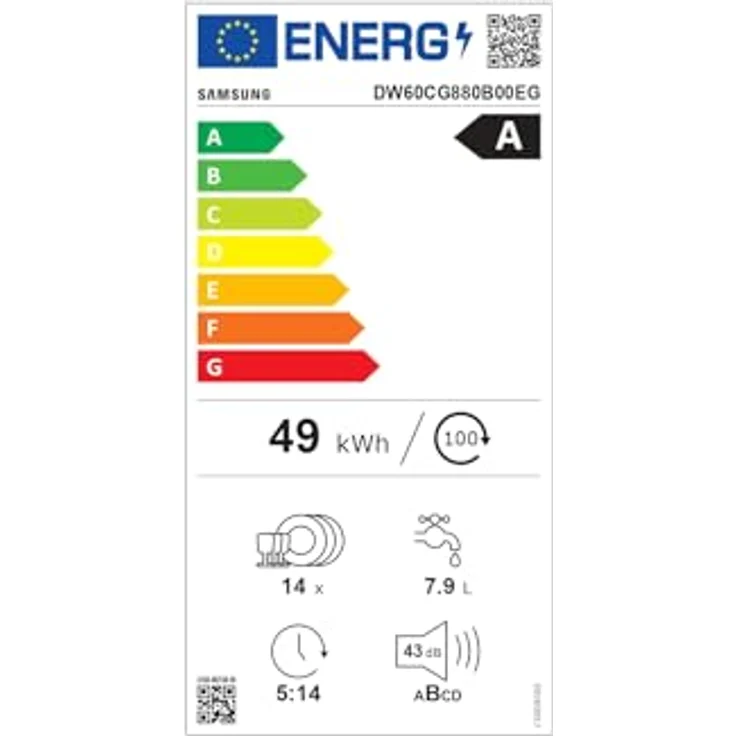 Samsung DW8700B Vollintegrierbarer Geschirrspüler, 60 cm, 14 Maßgedecke Weiß – Bild 10