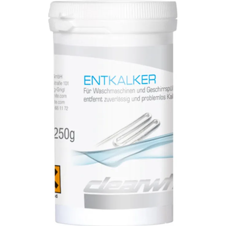 ClearWhite Entkalker 250 g, mineralienentferner für Waschmaschinen und Geschirrspüler, zur regelmäßigen Anwendung