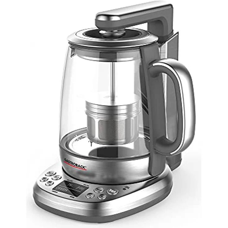 GASTROBACK 42440 Design Automat Advanced Plus, Automatischer Tee? und Wasserkocher (2 in 1), 24-Stunden-Einschalt-Timer, Edelstahl-Teefilter, 1,5 Liter Glasbehälter, 2.000 Watt, Glas, silber – Bild 3