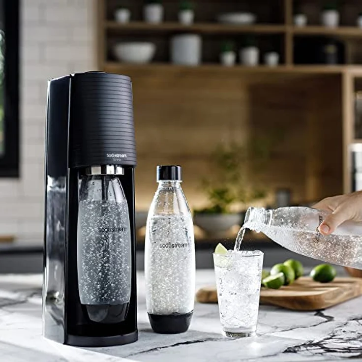 SodaStream Wassersprudler Black Value Pack x3 mit 2 à 1 l 2 l Flasche spülmaschinenfest und 1 Quick Connect Zylinder, Terra Schwarz – Bild 2