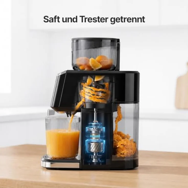 Olvy Slow Juicer JS8303S, 150W Entsafter für Obst & Gemüse mit 5 Programmen, Eiscreme-Funktion, Rückwärtsfunktion, BPA-frei – Bild 4
