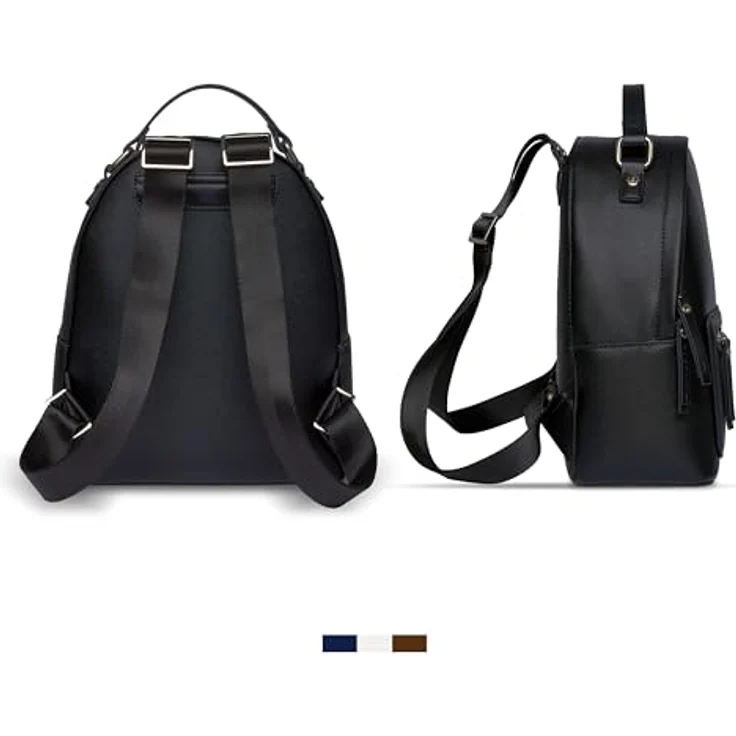 bugatti Ella City Rucksack, Schwarz, 28 cm, aus 100% Polyurethan, kompakte Größe 24 cm x 12 cm x 28 cm – Bild 3