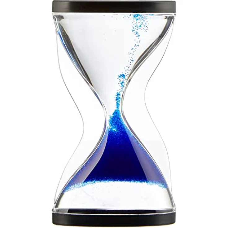 TFA Dostmann Contra Sanduhr mit nach Oben laufenden Kügelchen, Kunststoff, Blau, L 65 x B 24 x H 117 mm – Bild 1
