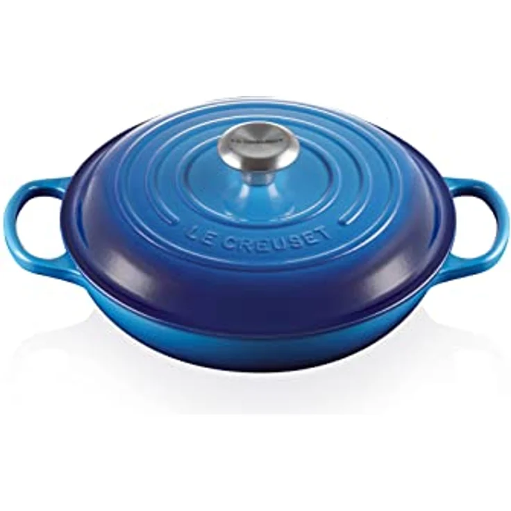 Le Creuset Signature Gusseisen Gourmet-Profitopf, Rund, Ø 26 cm, 2,2 l, Für alle Herdarten inkl. Induktion geeignet, 4,205 kg, Azure, 21180262202430 – Bild 1