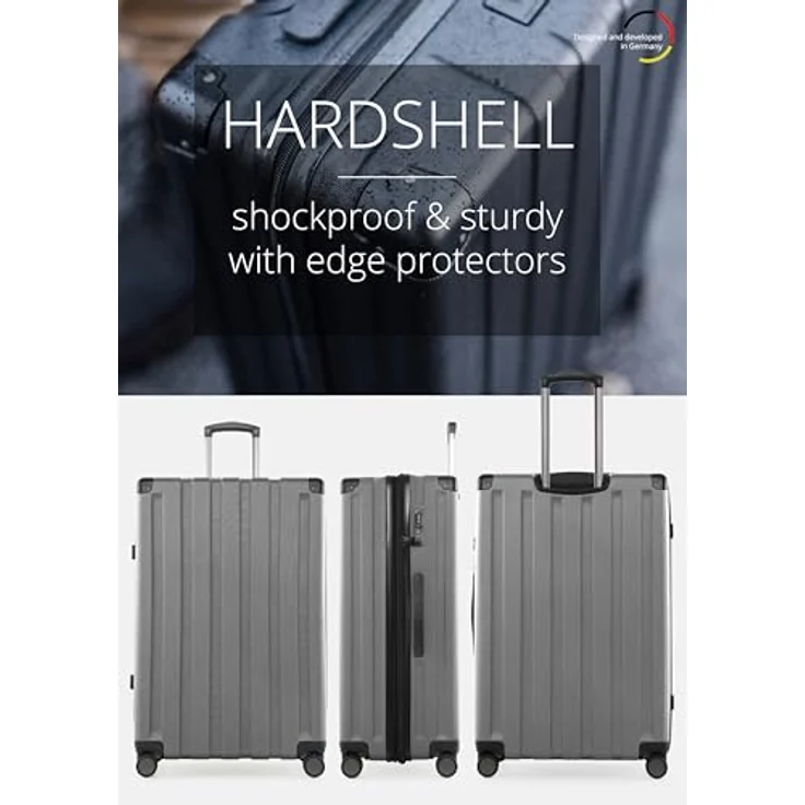 Hauptstadtkoffer Q-Damm - Großer Hartschalenkoffer, TSA, 4 Rollen, Check-In Gepäck mit 6 cm Volumenerweiterung, 78cm, 133 Liter, Silber – Bild 4