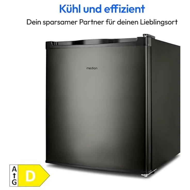 MEDION Mini Gefrierschrank (33 Liter Nutzinhalt, 51cm hoch, höhenverstellbare Füße, Griffmulde, manuelle Temperatureinstellung, Stern-Einstufung 4 Sterne, MD37675) grau – Bild 3