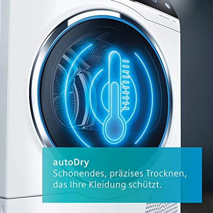Siemens Wärmepumpentrockner für 8 kg Wäsche, iQ500, A+++, 176 kWh/Jahr, speedPack, autoDry, Outdoor-Programm, Weiß, WQ35G2D00 – Bild 5