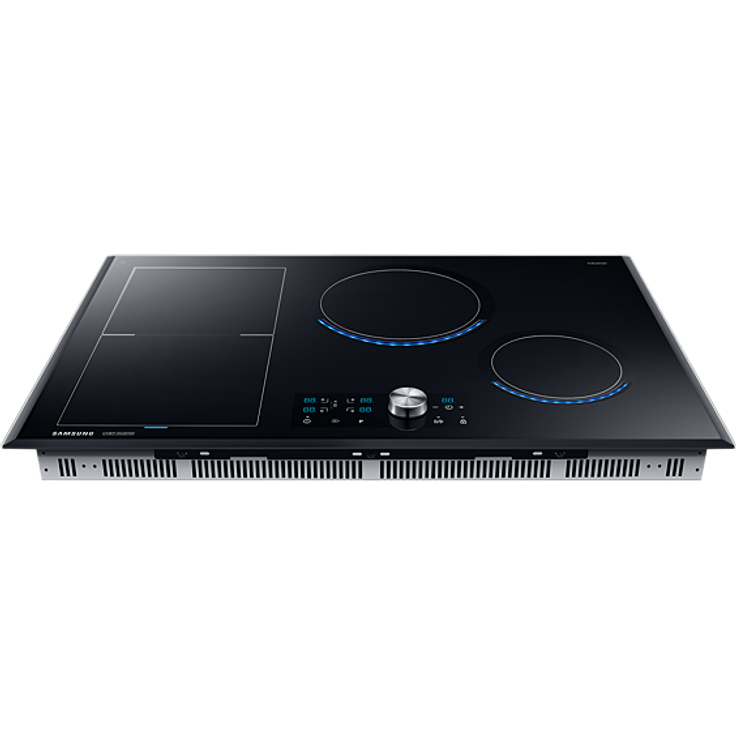 Samsung NZ84J9770EK Induktionskochfeld, Einbaugerät, Autark ja, Betriebsart elektrisch, Anzahl Kochstellen 4, mit abnehmbarem Magnetknebel, Facettenschliff, schwarz – Bild 2