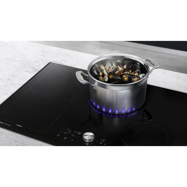 Samsung NZ84J9770EK Induktionskochfeld, Einbaugerät, Autark ja, Betriebsart elektrisch, Anzahl Kochstellen 4, mit abnehmbarem Magnetknebel, Facettenschliff, schwarz – Bild 14