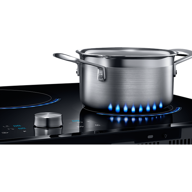 Samsung NZ84J9770EK Induktionskochfeld, Einbaugerät, Autark ja, Betriebsart elektrisch, Anzahl Kochstellen 4, mit abnehmbarem Magnetknebel, Facettenschliff, schwarz – Bild 9