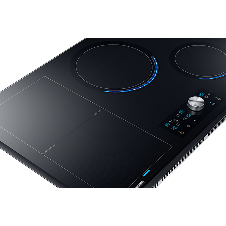 Samsung NZ84J9770EK Induktionskochfeld, Einbaugerät, Autark ja, Betriebsart elektrisch, Anzahl Kochstellen 4, mit abnehmbarem Magnetknebel, Facettenschliff, schwarz – Bild 5