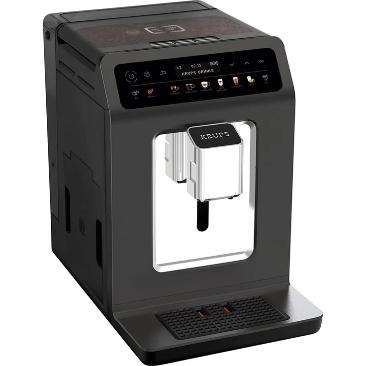 Krups EA895N Evidence One Kaffeevollautomat One-Touch-Cappuccino, Doppel-Tassen-Funktion, 12 Getränkespezialitäten, Farbdisplay, 2,3L Wassertank, 1450 Watt, mit Milchsystem – Bild 4