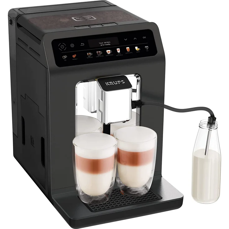 Krups EA895N Evidence One Kaffeevollautomat One-Touch-Cappuccino, Doppel-Tassen-Funktion, 12 Getränkespezialitäten, Farbdisplay, 2,3L Wassertank, 1450 Watt, mit Milchsystem – Bild 6