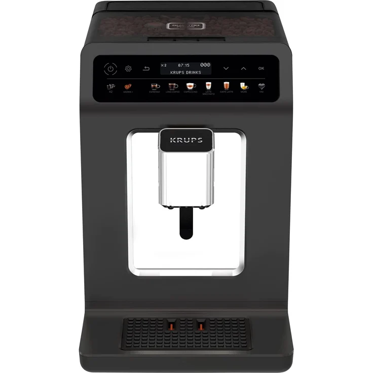 Krups EA895N Evidence One Kaffeevollautomat One-Touch-Cappuccino, Doppel-Tassen-Funktion, 12 Getränkespezialitäten, Farbdisplay, 2,3L Wassertank, 1450 Watt, mit Milchsystem – Bild 1