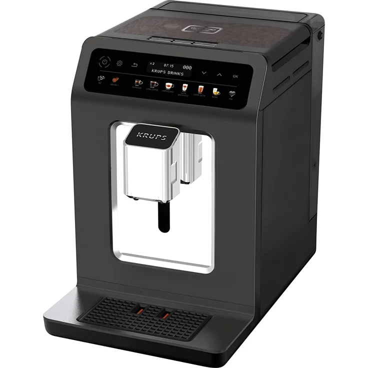 Krups EA895N Evidence One Kaffeevollautomat One-Touch-Cappuccino, Doppel-Tassen-Funktion, 12 Getränkespezialitäten, Farbdisplay, 2,3L Wassertank, 1450 Watt, mit Milchsystem – Bild 2