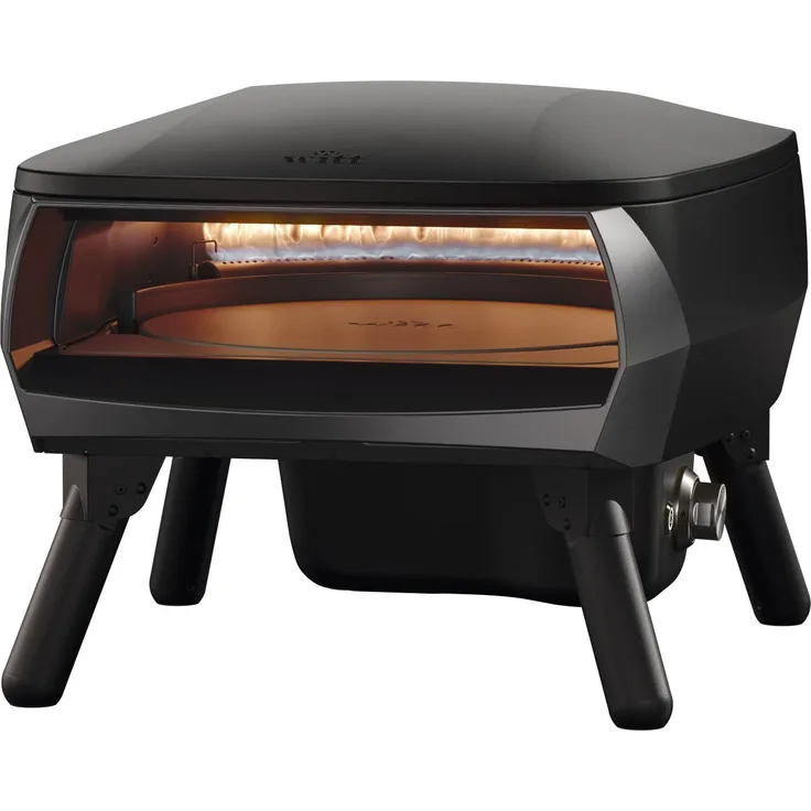WITT Pizzaofen Etna Rotante Piccolo, rotierender Pizzastein 33 cm, gasbetrieben, schwarz