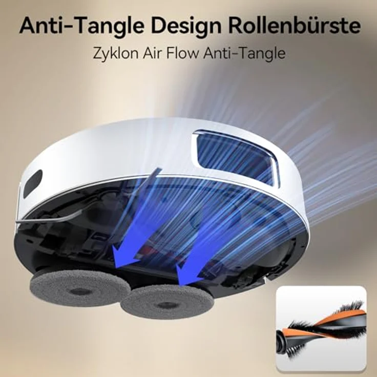 JONR P20 Pro Saugroboter mit Wischfunktion und Hubmop, 8000Pa All-in-One Reinigungsstation, Hindernisvermeidung, Adaptive Kantenreinigung, Heißlufttrocknung – Bild 5