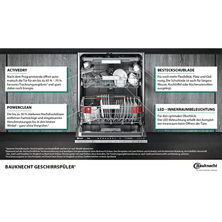 Bauknecht BFP 5O41 PLT X, Geschirrspüler, C, Geräuschemissionsklasse B, Geräuschemissionen 41 Dezibel – Bild 3