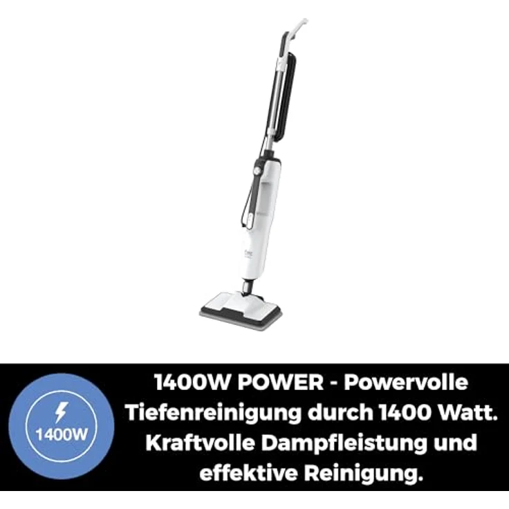 Fakir Duo Steam 2-in-1 Dampfreiniger mit 380 ml Wassertank, Weiss – Bild 4