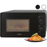 Bomann® Mikrowelle mit 20L Garraum & Garraumbeleuchtung | Microwave mit 6 Leistungsstufen | Microwellengerät mit 30-Min.-Timer | Microwelle mit Ø24,5 cm Drehteller | 700W | MW 6014 CB schwarz