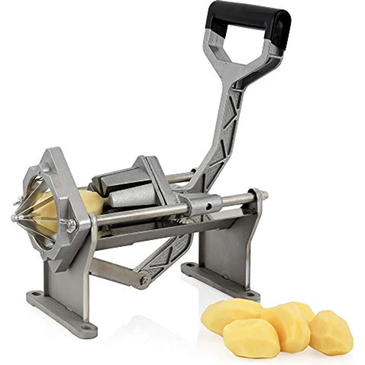 Zelsius Kartoffelschneider mit 4 Edelstahl Messer | 45 x 17 x 29,5 cm | Pommesschneider für Stifte oder Ecken | Gemüseschneider für Kartoffeln, Gemüse, Obst | Selbstgemachte Pommes Frites – Bild 3