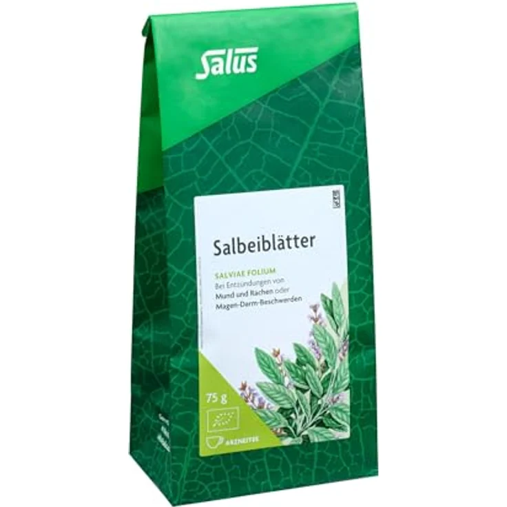 Salus Salbeiblätter Arzneitee, Bio Tee gegen Verdauungsbeschwerden und Entzündungen, 75 g – Bild 6
