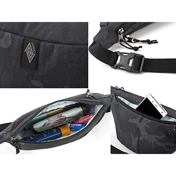 NITRO Urban Gürteltasche, 25 cm x 8 cm x 14 cm, 100% Polyester, grau – Bild 4