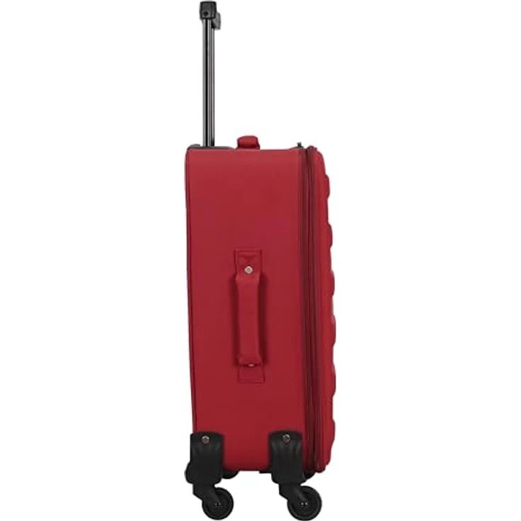 SIGN Stoffkoffer Reisekoffer Trolley (Handgepäck-Mittel-Groß-Set) + 5cm Dehnungsfuge (Weinrot, Großer Koffer (70cm)) - Leicht & stabil, 360° Rollensystem, Dehnungsfuge, Sicherheits-Zahlenschloss, Stapelbar – Bild 4