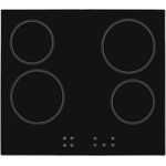 exquisit Elektro-Kochfeld EKC601-Rsw-020, stoßfestes Glaskeramikkochfeld mit Touch-Control und 4 Kochzonen, schwarz