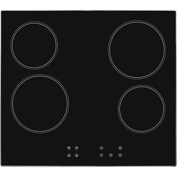 exquisit Elektro-Kochfeld EKC601-Rsw-020, stoßfestes Glaskeramikkochfeld mit Touch-Control und 4 Kochzonen, schwarz