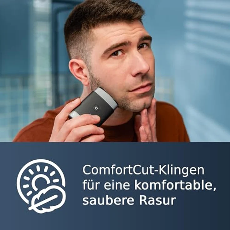 Philips PQ888/06, Mini Rasierer, elektrischer Nass- und Trockenrasierer mit ComfortCut-Klingensystem, 3D-Schwimmköpfen und leistungsstarkem Akku – Bild 3