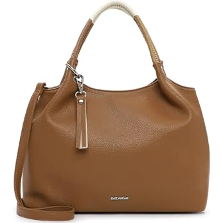 EMILY & NOAH Shopper E&N Jeanine, elegante Handtasche aus hochwertiger Echtleder-Optik mit Quasten-Applikation, beige – Bild 1