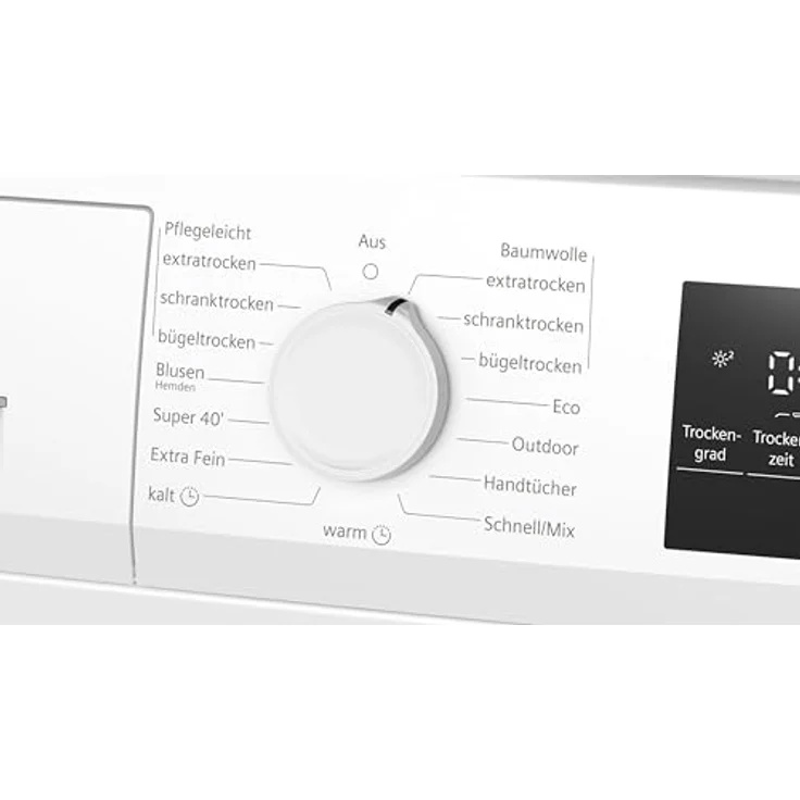 Siemens WQ43G2D0EM iQ300 Wärmepumpentrockner 8 kg, autoDry, super40, softDry, LED-Display, leise 63 dB, Energieklasse D, Weiß – Bild 5