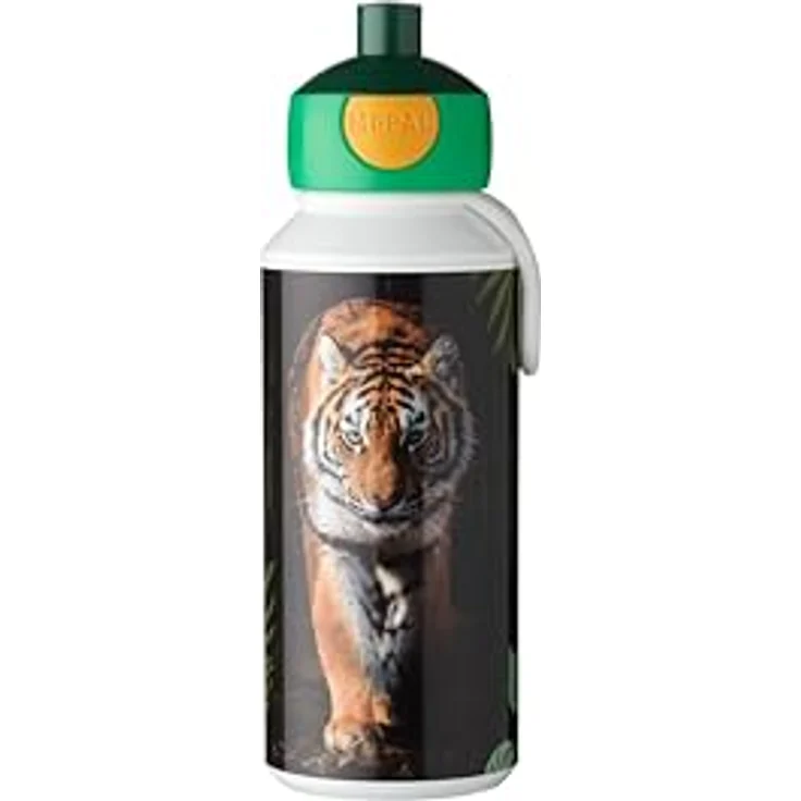 Mepal CAMPUS Pop-Up-Trinkflasche, 400 ml, dunkelgrün, auslaufsicher, spülmaschinengeeignet – Bild 1