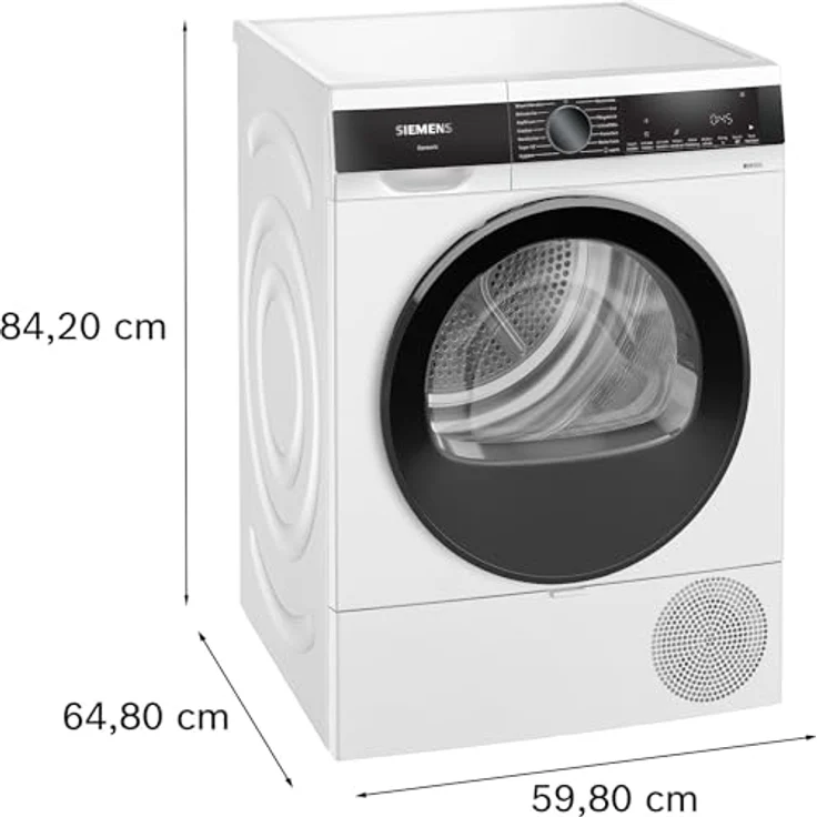 Siemens WQ33G2D41 iQ500, Wärmepumpentrockner 9 kg mit AutoDry, speedPack, Knitterschutz, LED-Display, Weiß – Bild 4