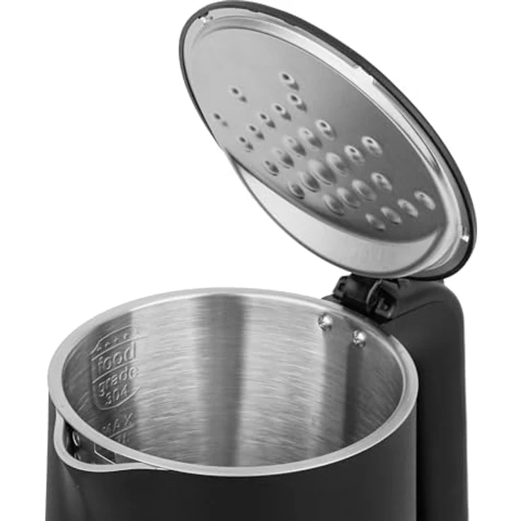 EMERIO Wasserkocher WK-132229, Edelstahl 1.7L, Temperaturwahl 40-100°C, isolierte Doppelwand, BPA-frei, 2200 W, Warmhaltefunktion, Farbdisplay mit Teesorten – Bild 4