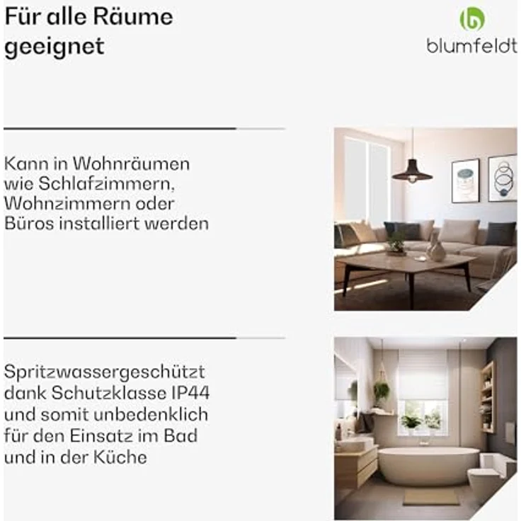 blumfeldt Infrarot Wandheizung 700W – IP44, WLAN- & App-Steuerung, effizienter Überhitzungsschutz, für Badezimmer, Holz Design – Bild 5