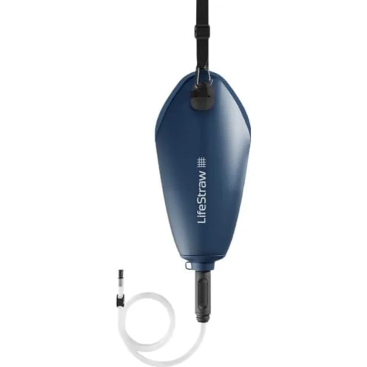 LifeStraw Peak Series Compact Gravity Wasserbeutel mit Wasserfilter, 3 L, hohe Durchflussrate, BPA-frei, blau